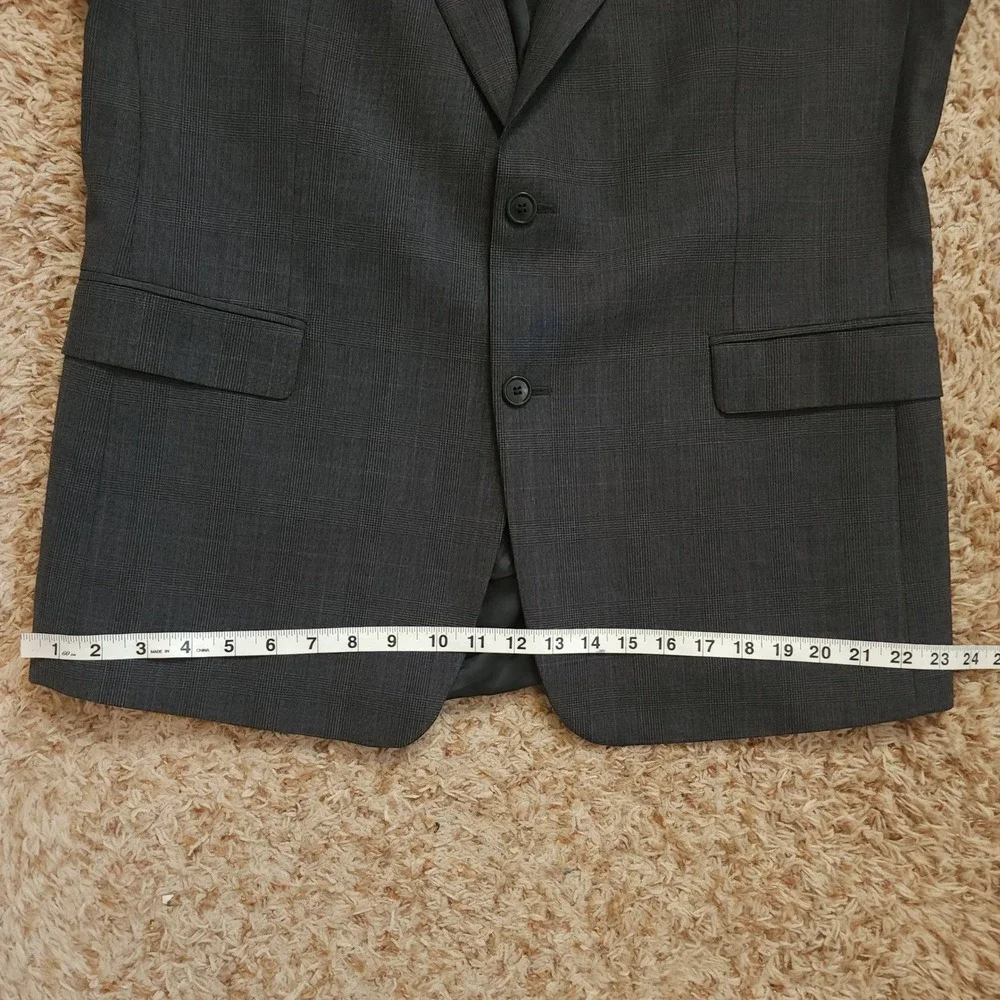 Brooks Brothers 346 Blazer Mens 44R Grey Glen Plaid Two Button Sport Coat